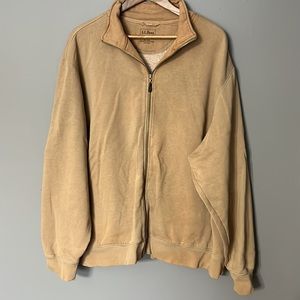 L.L. Bean Camel Full Zip Sweatshirt Jacket Mens Size XXL